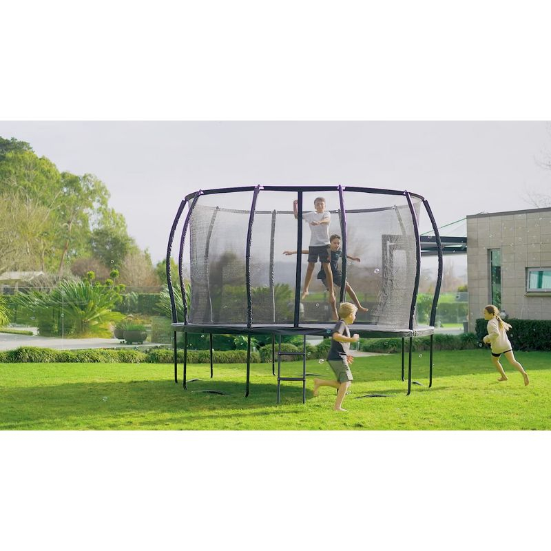 ALLSTAR 10 Ft Round Trampoline for Kids Outdoor Backyard Play Equipment Playset with Net Safety Enclosure and Ladder
