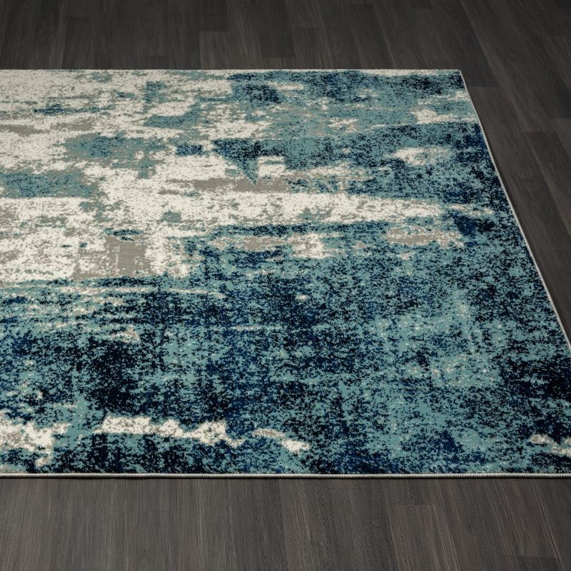 Luxe Weavers Modern Abstract Art Light Blue 4x5 Area Rug