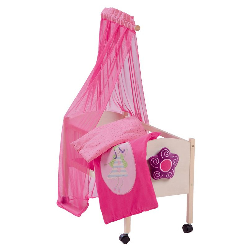 Roba Happy Fee Doll Canopy Bed Set, Pink