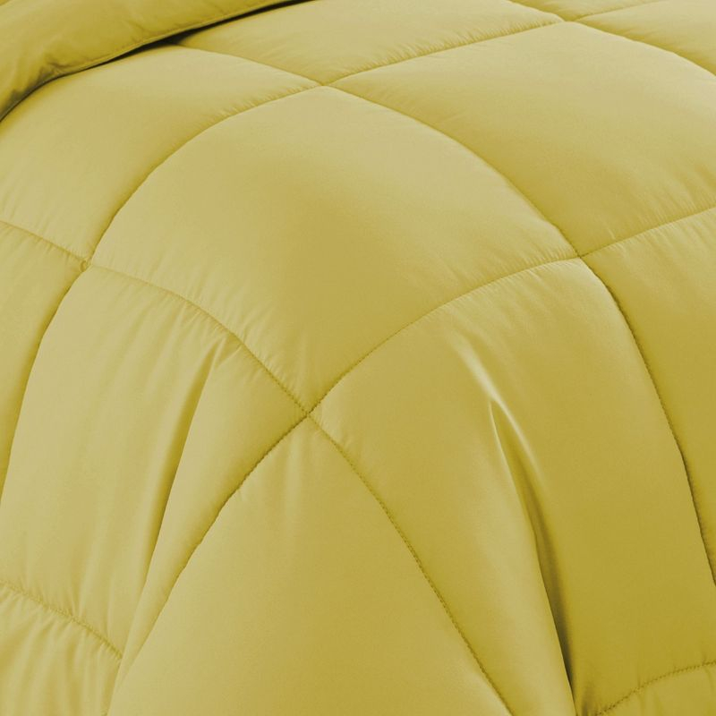 Bed-in-A-Bag Solid Color Comforter & Sheet Set Soft All Season Bedding, Twin XL, Yellow