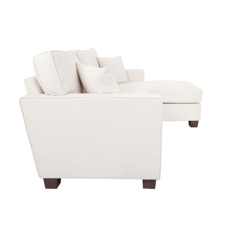 OSP Home Furnishings Russell Sectional with 2 Pillows Off White: Transitional Style, Polyester Upholstery, Wood Frame
