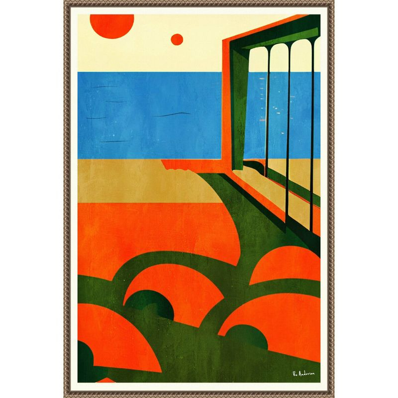 23"x33" Amalfi Coast View by Bo Anderson Framed Canvas Wall Art Print Bronze - Amanti Art