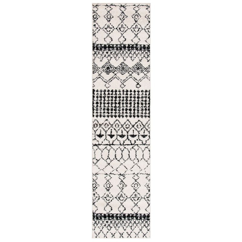 Tulum TUL229 Power Loomed Runner Rug - Ivory/Black - 2'x9' - Safavieh.