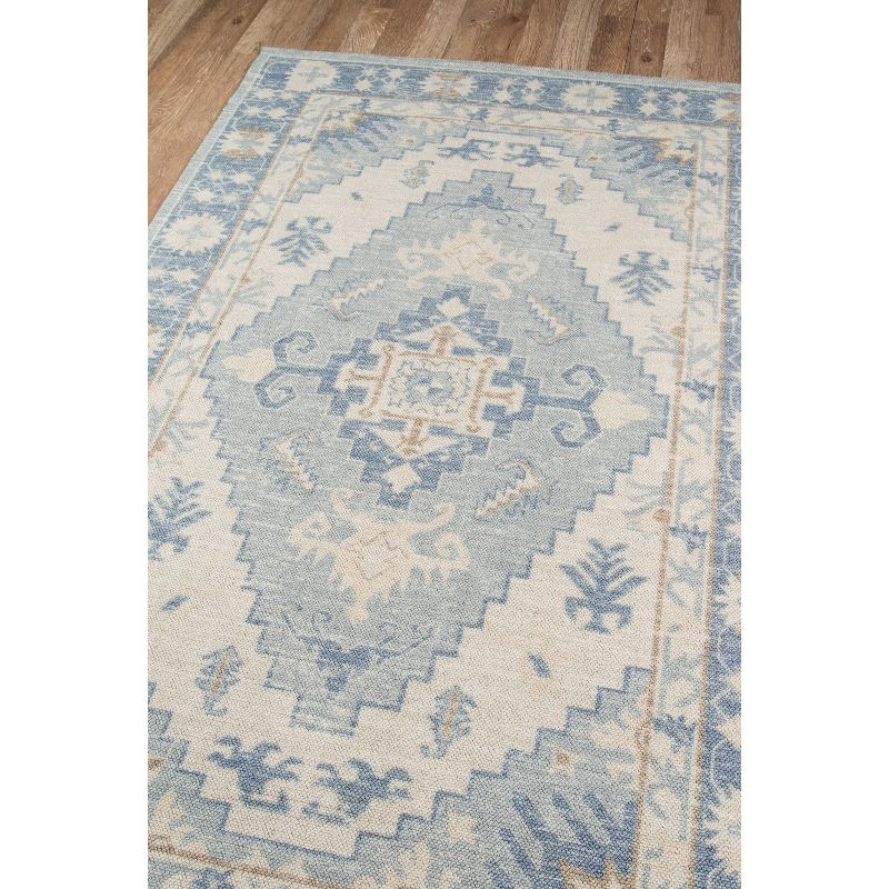 Momeni 9'9"x12'6" Anatolia Jaz Medallion Machine Loomed Area Rug Blue: Wool & Nylon, Low Pile, Indoor Classic Rectangle
