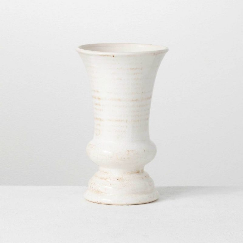 Sullivans Ceramic Urn Vase 10"H Off-White