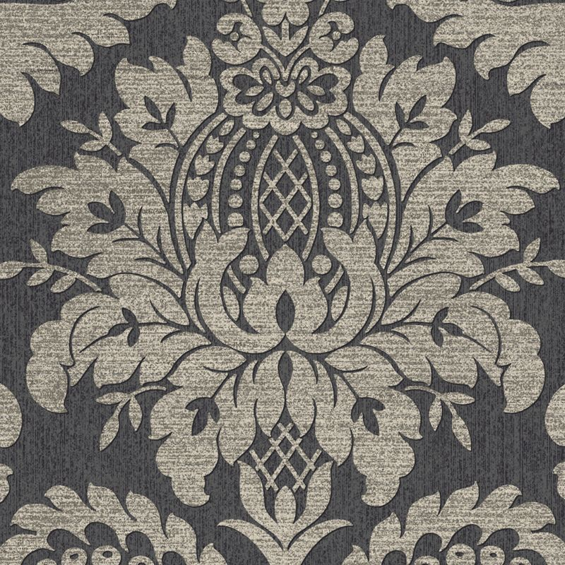 Archive Damask Black and Gold Wallpaper