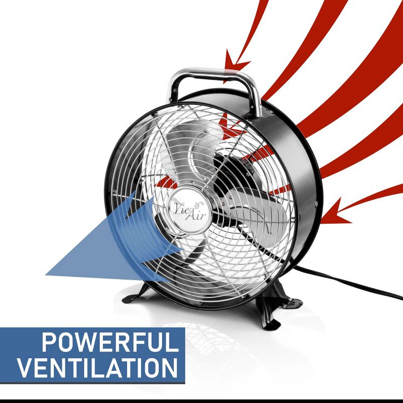 Vie Air 12 Inch High Velocity Dual Speed Retro Metal Drum Fan