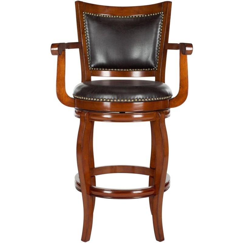 Gitano Swivel Bar Stool - FOX7009 - Walnut/Brown - Safavieh Couture