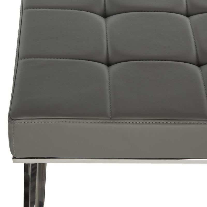 Micha Ottoman - Grey/Chrome - Safavieh