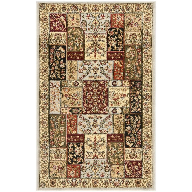 Lyndhurst LNH318 Power Loomed Area Rug - Grey/Multi - 4'x6' - Safavieh