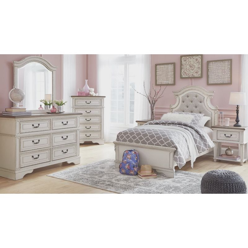 Full Realyn Upholstered Panel Headboard Beige: Cottage Style, Tufted, Wood Frame - Signature Design by Ashley