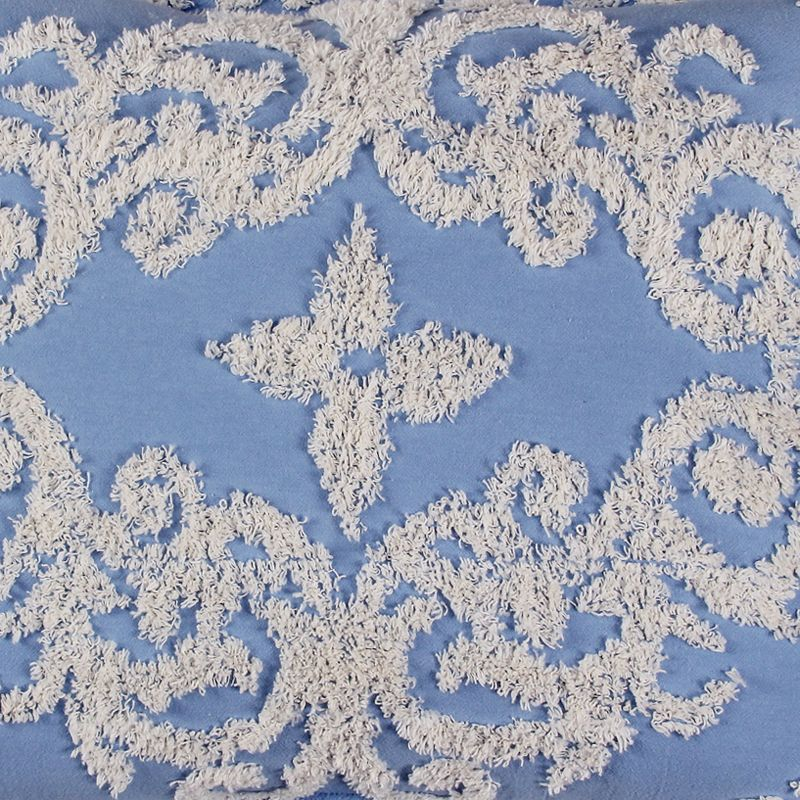 Twin Florence Collection 100% Cotton Tufted Unique Luxurious Medallion Design Bedspread Blue - Better Trends