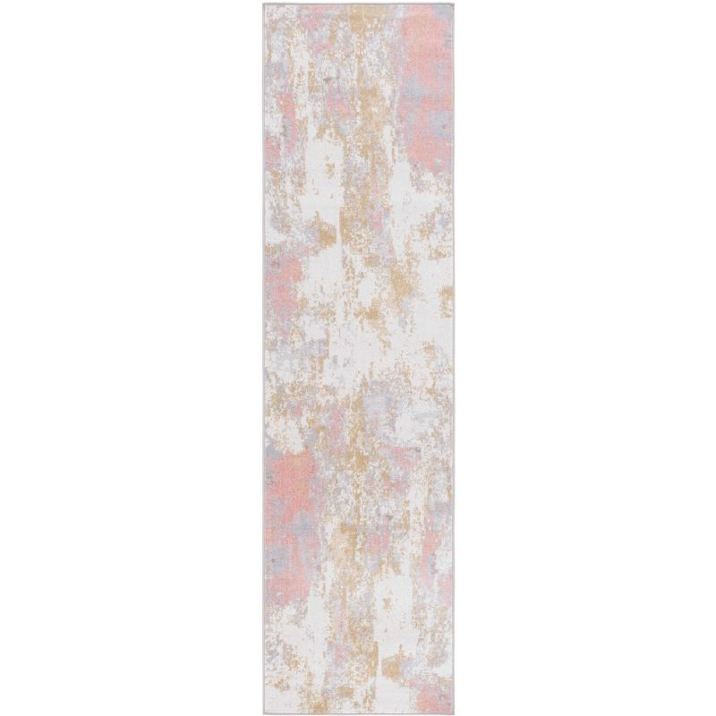 Bayside BAY128 Machine Washable Power Loomed Indoor Runner Rug - Ivory/Grey Pink - 2'2"x8' - Safavieh