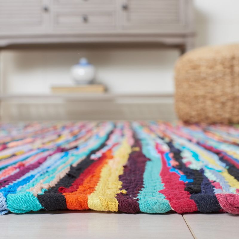 Rag Area Rug RAR128 Hand Woven Area Rug - Multi - 4'x4' - Safavieh.