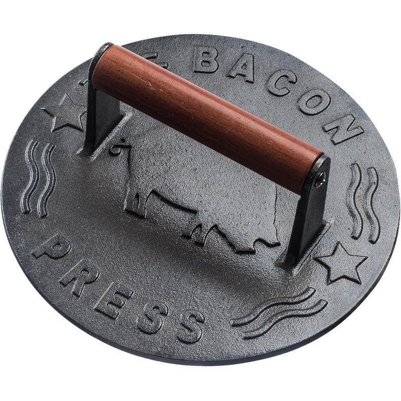 Bellemain 8.5-Inch Cast Iron Bacon Press – Heavy-Duty Grill Press for Perfect Bacon, Steak & More