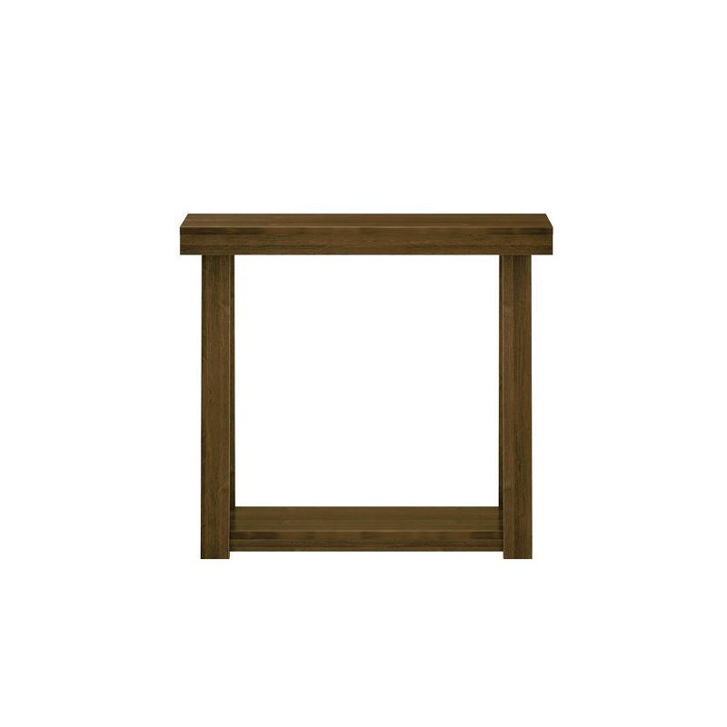 Plank+Beam 36” Solid Wood Console Table with Storage, Classic Farmhouse Style Sofa Table with Shelf, Narrow Entryway Table for Hallway, Walnut