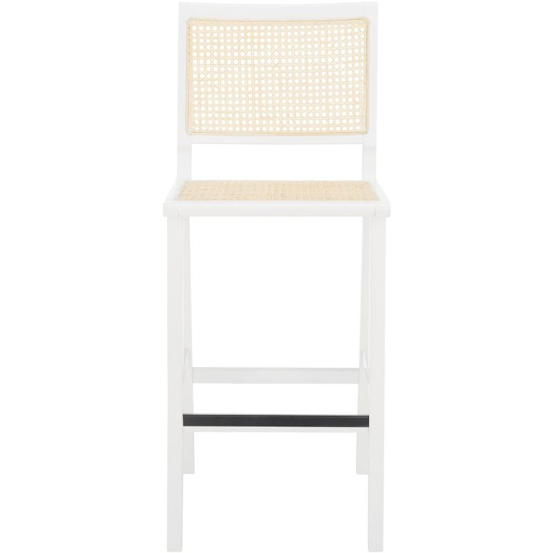 Hattie French Cane Barstool - SFV4140 - White/Natural - Safavieh Couture