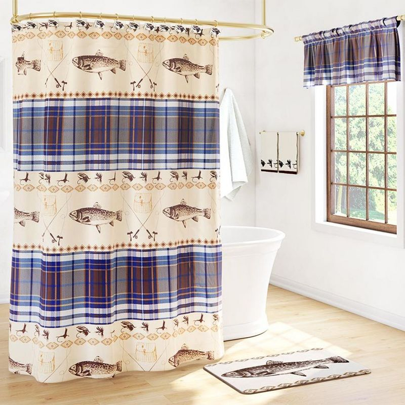 The Lakeside Collection Fly Fishing Bath Collection - Shower Curtain