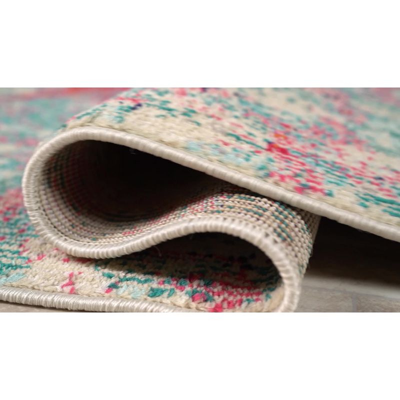 5'x8' Contemporary POP Modern Abstract Area Rug, Blue/Red - JONATHAN Y