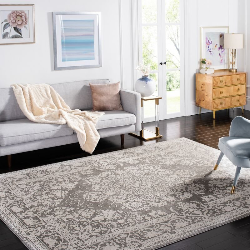 Reflection RFT664 Power Loomed Indoor Area Rug - 8'x10' - Dark Grey/Cream - Safavieh