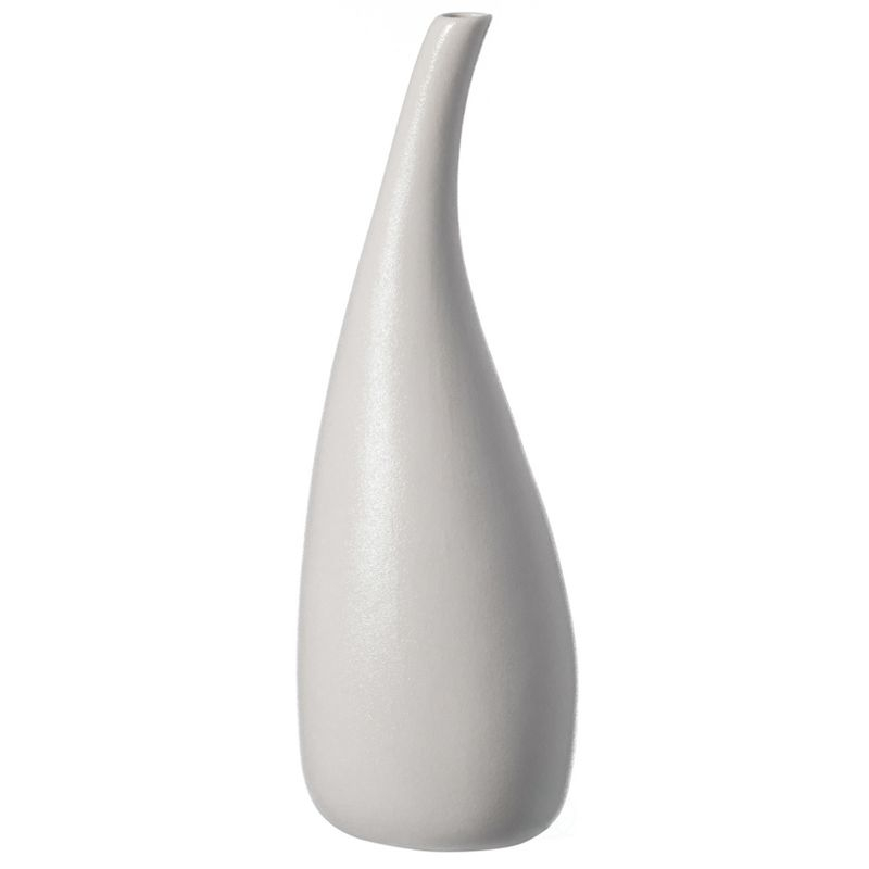 Uniquewise White Contemporary Unique Teardrop Shaped Ceramic Table Vase Flower Holder,12.5 Inch