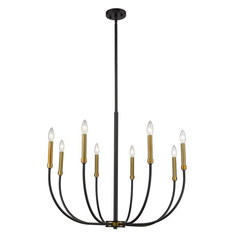 Z-Lite Haylie 8 - Light Chandelier in  Matte Black/Olde Brass