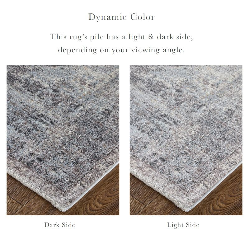 Sarrant Transitional Medallion Gray/Silver/Ivory Area Rug