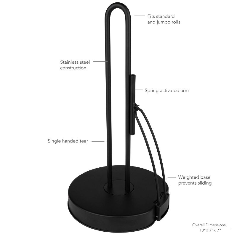 Spectrum Diversified Euro Tension Paper Towel Holder Black