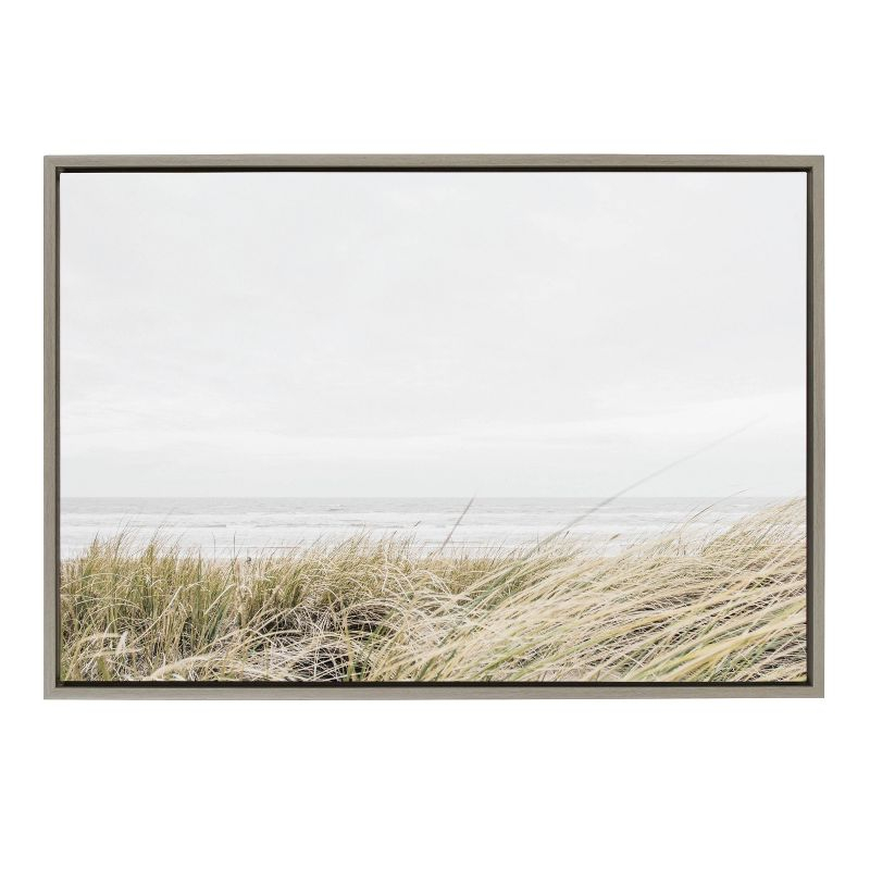 23" x 33" Sylvie East Beach Framed Canvas by Amy Peterson Art Studio Gray - Kate & Laurel All Things Decor: Coastal Wall Decor