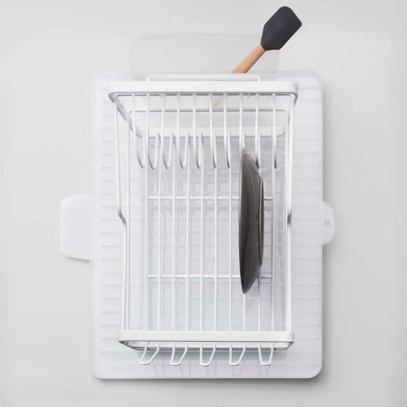 Dish Drying Rack Drainboard Clear - Brightroom™: Freestanding Plastic Dish Drainer & Strainer, 18"x15.8"