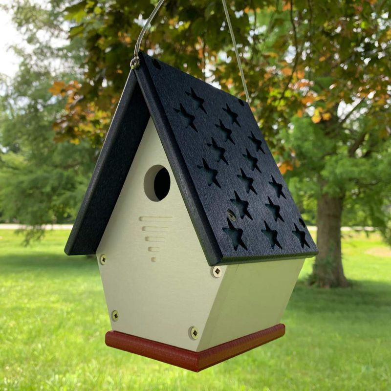 JCs Wildlife Recycled Poly Lumber Wren Chateau Birdhouse - Made in the USA - Perfect Garden and Backyard Birdhouse for Wrens, Chickadees, and