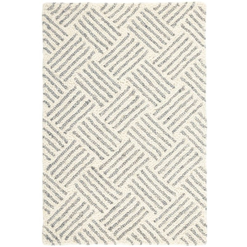 Layers Grey Hand Hooked Wool Rug