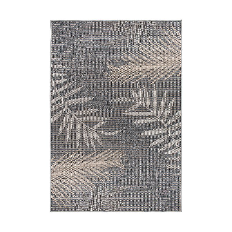 World Rug Gallery Bahama Palm Frond Indoor/Outdoor Area Rug - Gray 7'10" x 10'