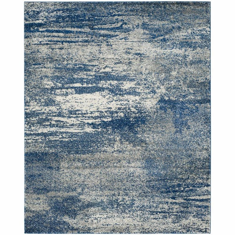 Evoke EVK272 Power Loomed Area Rug Navy / Ivory 6'-7" X 9' - Safavieh.