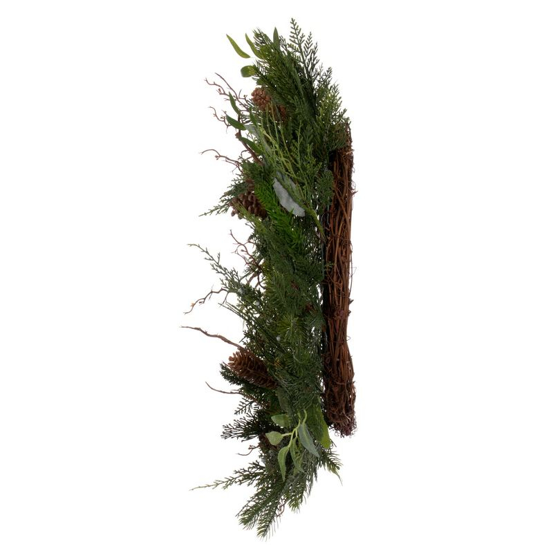 Vickerman 24" Cedar Pine Cone Twig Artificial Christmas Wreath, Unlit