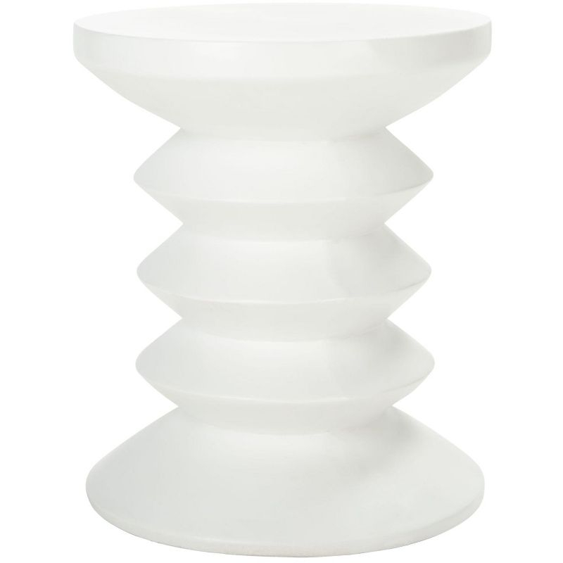 Benaya Concrete Accent Stool - Indoor/Outdoor - VNN1032 - White - Safavieh