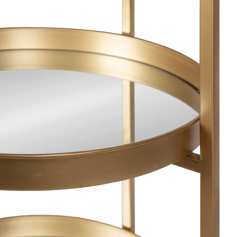 Kate and Laurel Celia Round Metal Bar Cart, 14x14x28, Gold