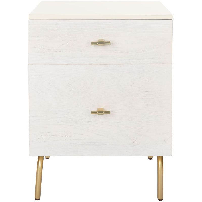 Genevieve 2 Drawer Nightstand - NST5002 - Cream/White Washed - Safavieh