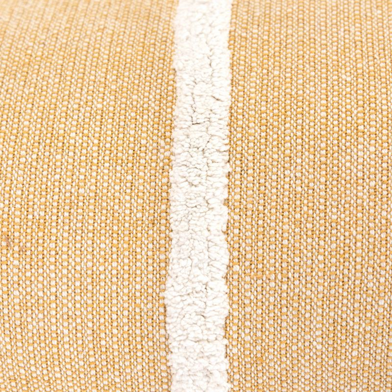 14"x26" Oversized Farmhouse Craft Lumbar Throw Pillow Yellow - Rizzy Home: Cotton Canvas, Indoor Use, Removable Cover