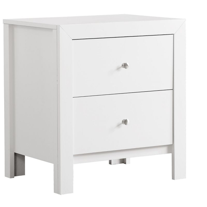 Passion Furniture Burlington 2-Drawer White Nightstand (25 in. H x 22 in. W x 17 in. D)