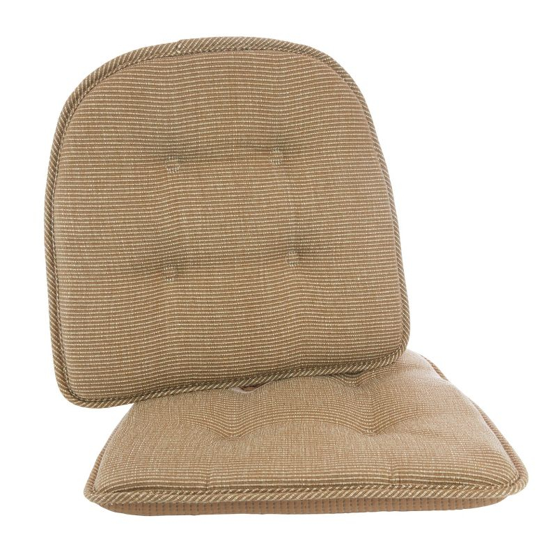 Gripper 2pc 15"x16" Non Slip Saturn Tufted Chair Cushions Tan: Indoor Rectangle Polyester Basket Weave Beige