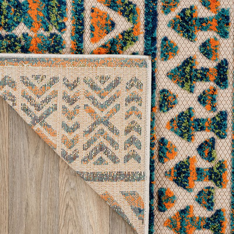 World Rug Gallery Modern Stripes Faded Geometric Indoor/Outdoor Area Rug