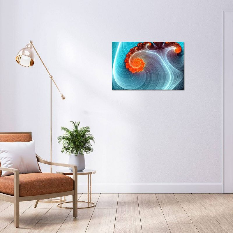 12" x 18" x 1.5" Blue Lagoon by Unknown Artist Unframed Wall Canvas - iCanvas: Modern Style Digital Abstract Art