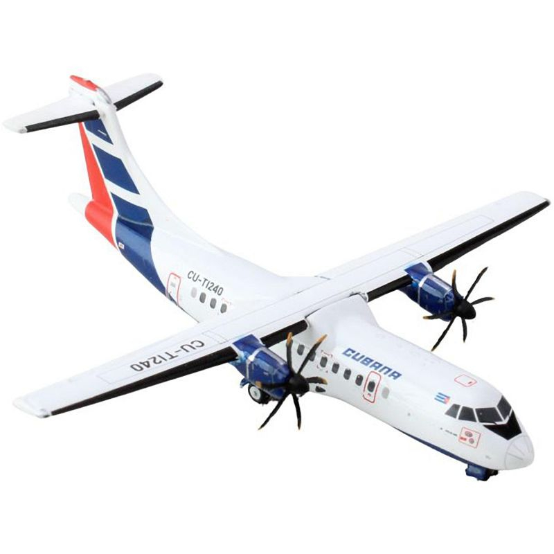 ATR 42-500 Commercial Aircraft "Cubana Airlines" White with Red and Blue Stripes 1/400 Die Cast Model Airplane by GeminiJets
