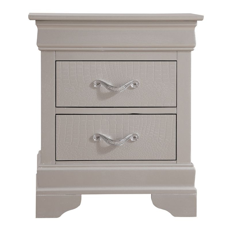 Passion Furniture Lorana 2-Drawer Champagne Nightstand (24 in. H x 21 in. W x 16 in. D)