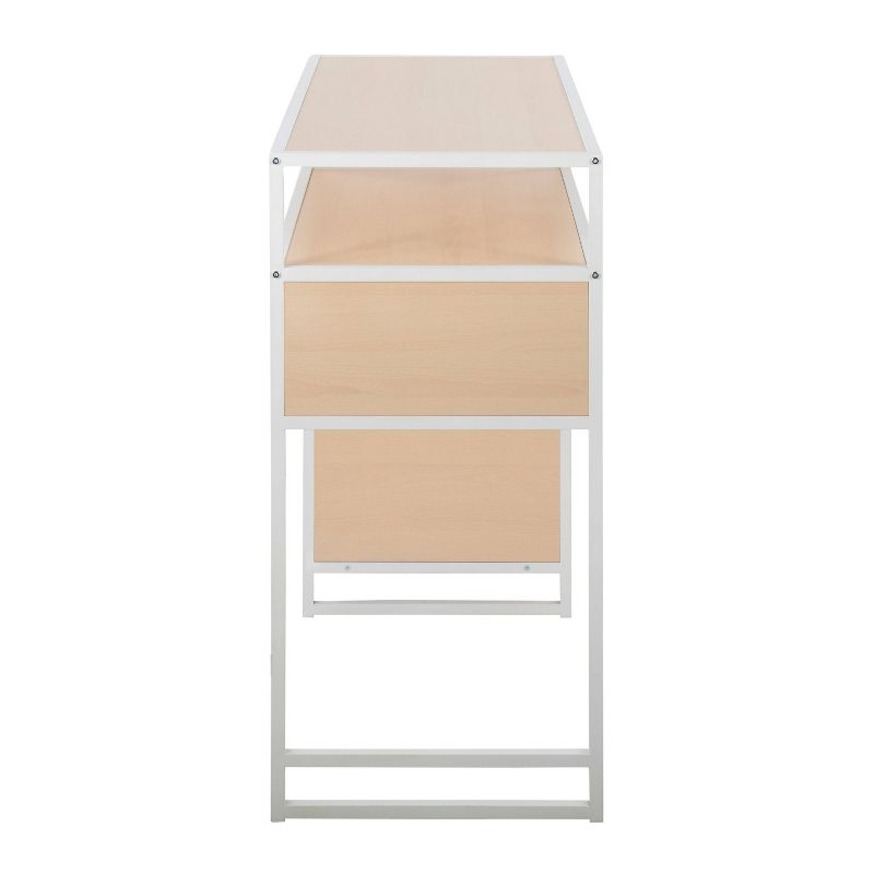 43" Display Rectangle Wood Bar Height Table White/Natural - LumiSource: Metal Frame, Kitchen, 39.5" High