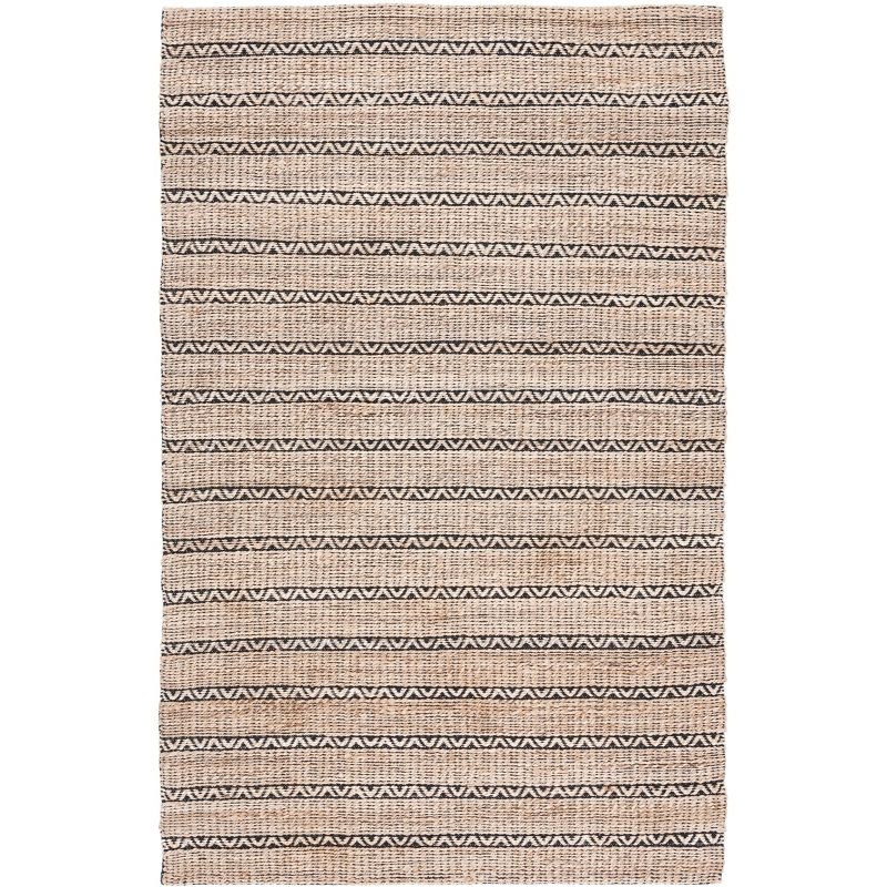 Natural Fiber NFB655 Flat Weave Indoor Area Rug - Black/Natural - 4'x6' - Safavieh