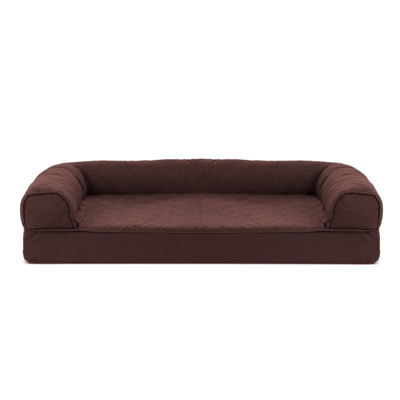 FurHaven Medium Quilted Full Support Sofa Dog Bed - Coffee