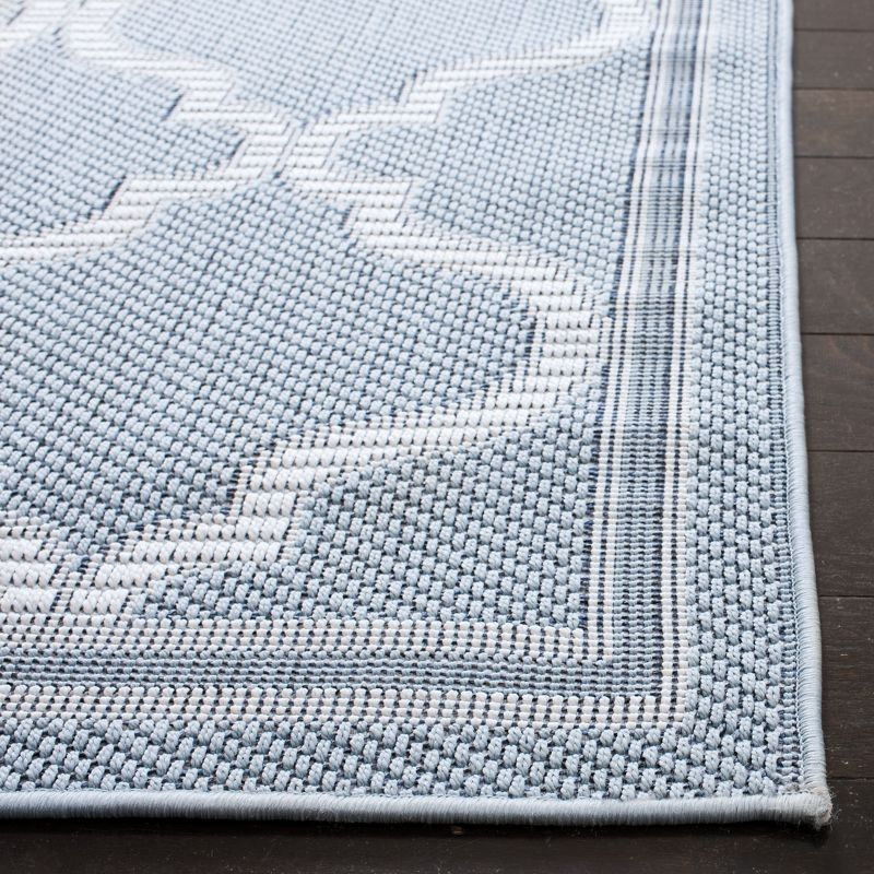 Bermuda BMU810 Power Loomed Indoor/Outdoor Machine Washable Area Rug - Light Blue/Ivory - 5'3"x7'6" - Safavieh