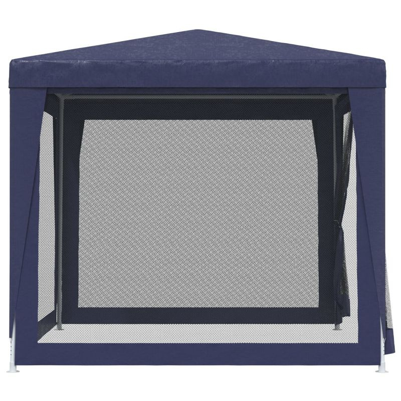 vidaXL Party Tent with 4 Mesh Sidewalls Blue 8.2'x8.2' HDPE